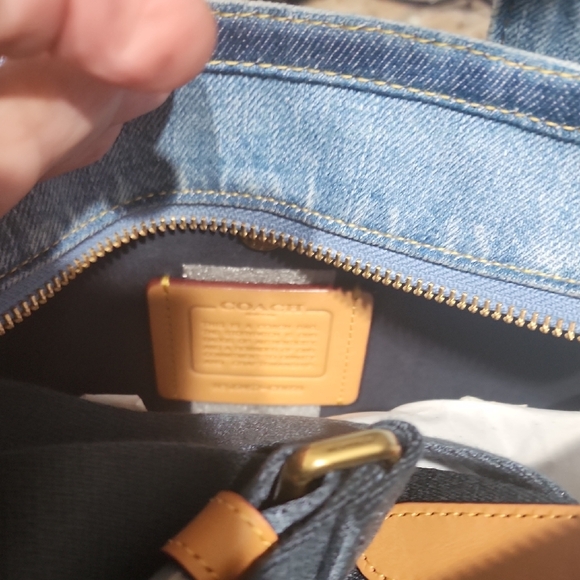 Coach Light Blue Denim Tote - Picture 6 of 13